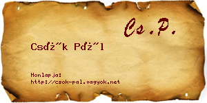 Csók Pál névjegykártya